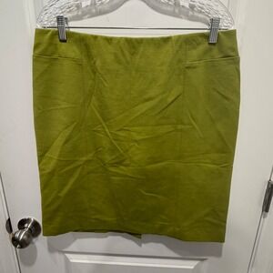J. Jill Womens Pencil Skirt Ponte Stretch Chartreuse Green Size Medium